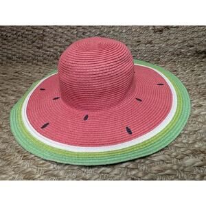 Women's Pink Watermelon Straw Sun Hat